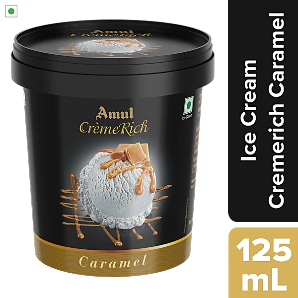 Amul IC CrEme Rich Cup | Caramel (125ml, 8 Units / Box)