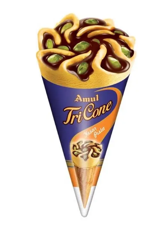 Amul IC Tricone | Kesar Pista (120ml, 20 Units / Box)