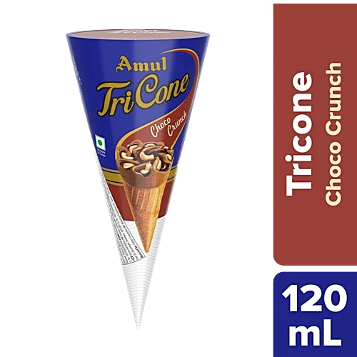 Amul IC Tricone | Chocolate [Choco Crunch](120ml, 20 Units / Box)