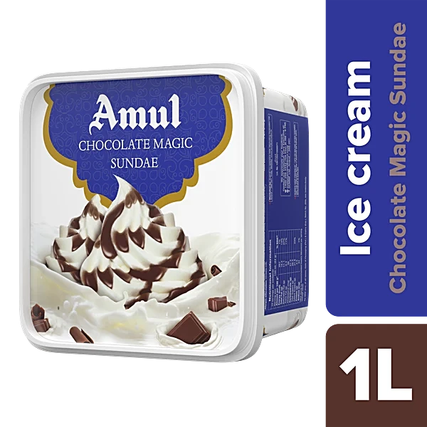 Amul IC Sundae | Chocolate Magic (1L, 3 Units / Box)
