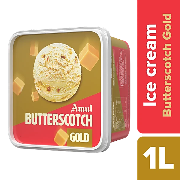 Amul IC Tub Gold Butter Scotch 1L (3pcs/ box)