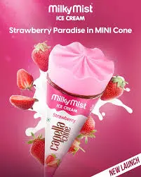 Milky Mist Cone | Strawberry ( 40ml,  28 Units / Box)
