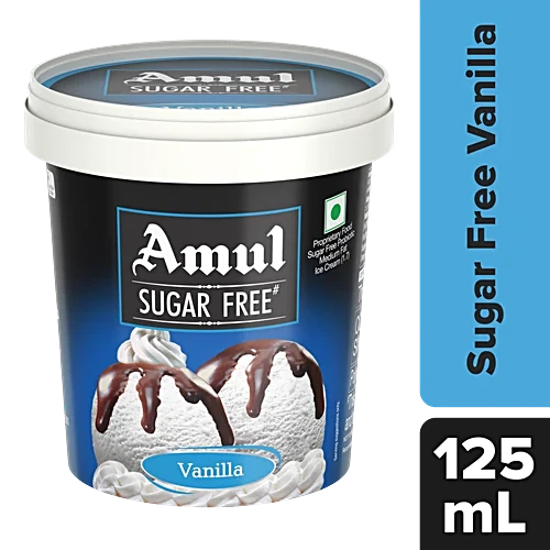 Amul Sugar Free Ice Cream - Vanilla, 125 ml Cup