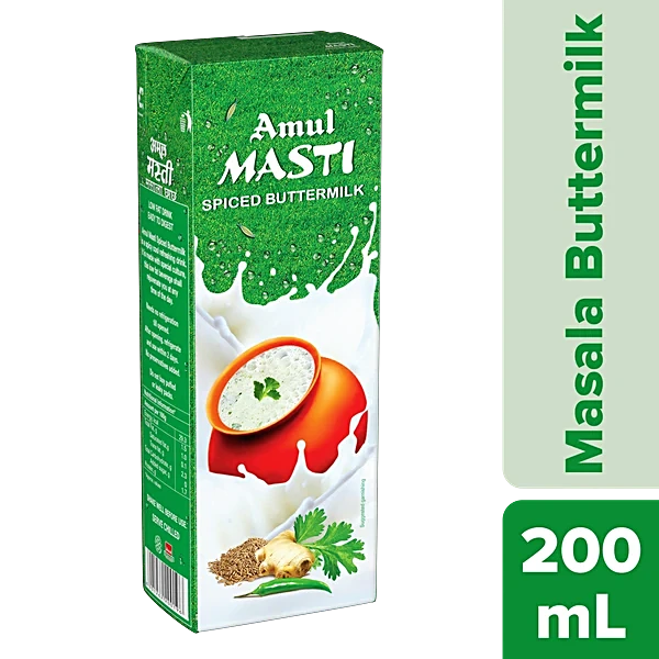Amul Butter Milk Tetra Pack | Masti (200ml, 30Units / Box)