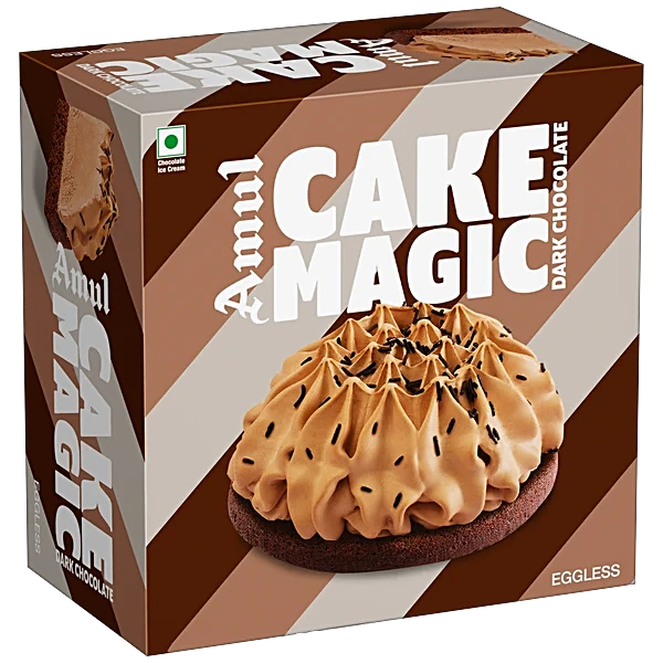 Amul IC Cake Magic Dark Chocolate Eggless Ice Cream, 750 ml
