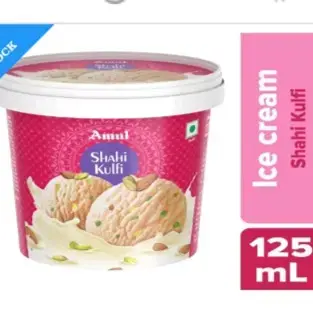 Amul IC Jumbo Cup Shahi Kulfi (125ml, 8 Units/ Box)