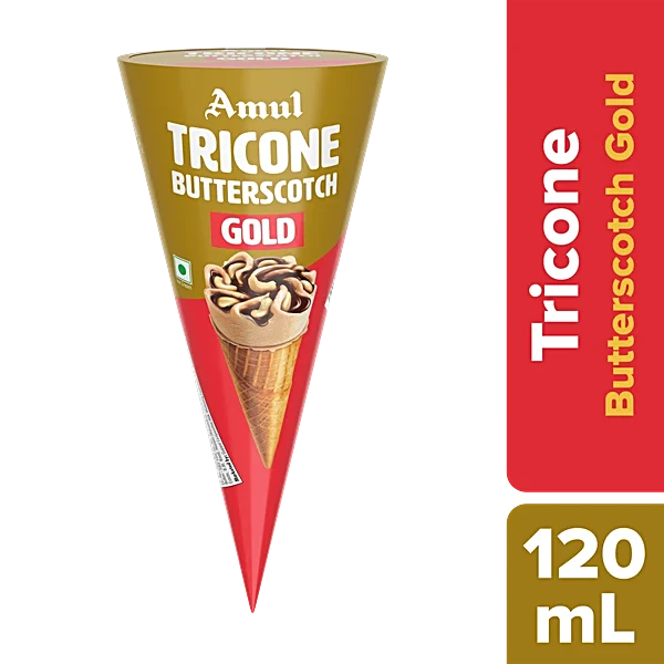Amul IC Gold Tricone | Butter Scotch (120ml, 20 Units / Box)