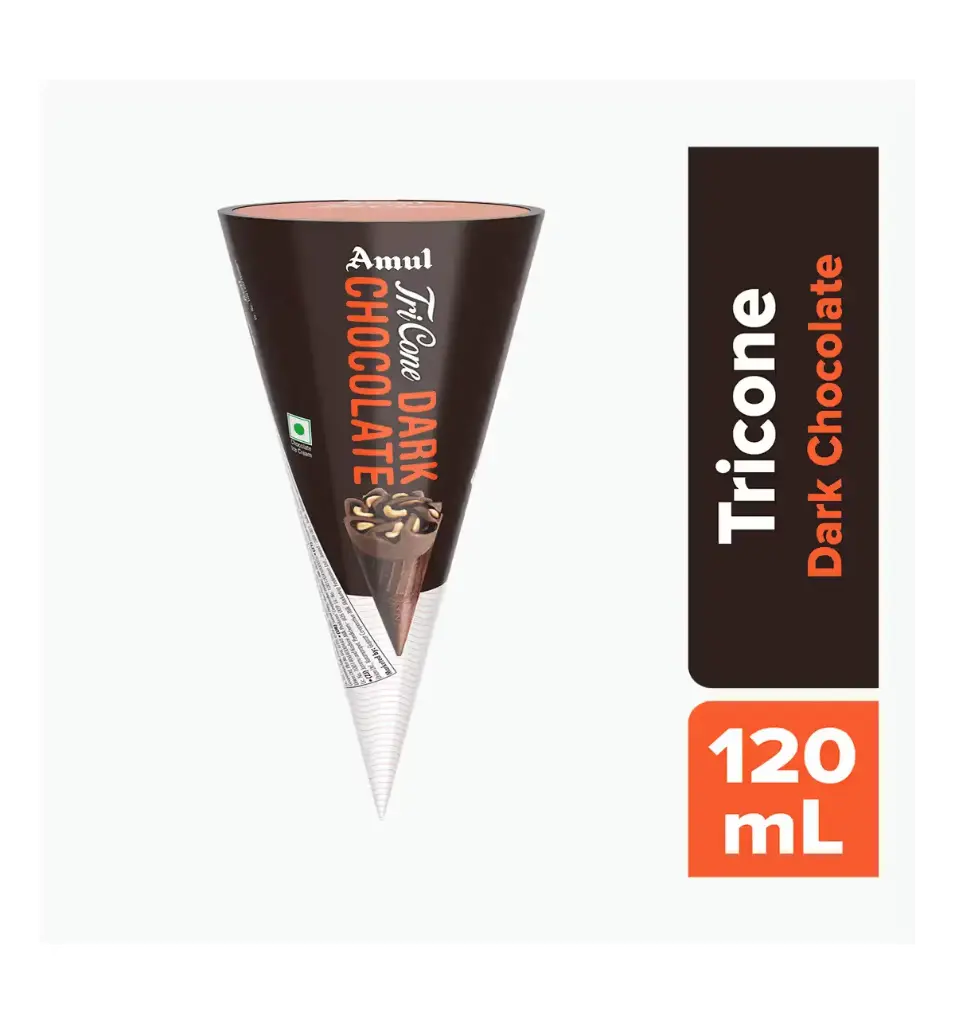  Amul IC Tricone | Dark Chocolate  (120ml, 20 Units / Box)