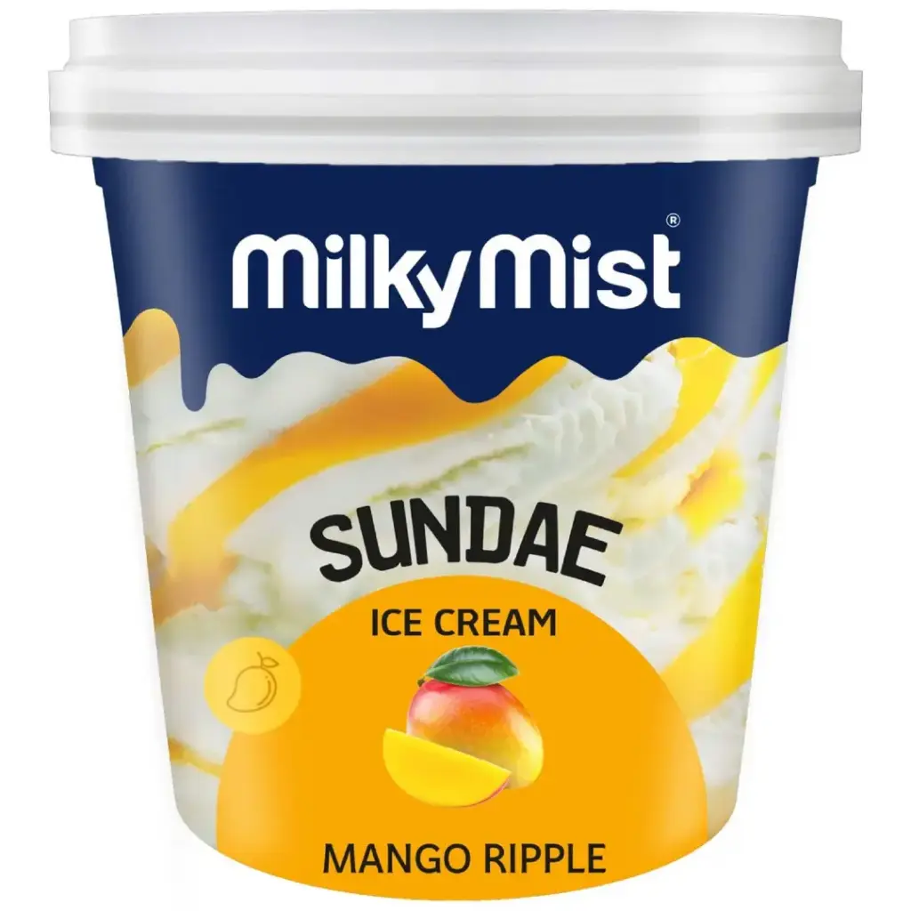 Milky Mist Sundae Ice Cream | Mango (125ml, 12 Units / Box)