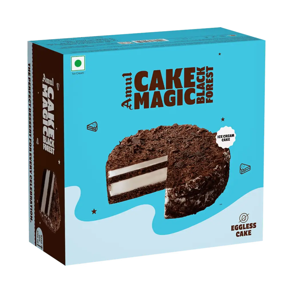 Amul Cake Magic Black Forest Ice Cream Cake (500ml, 1 Unit / Box)