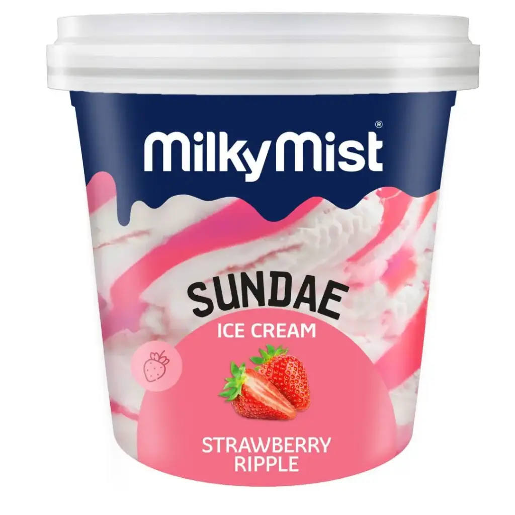 Milky Mist Sundae Ice Cream | Strawberry - 125ml (12 Pcs / Box)