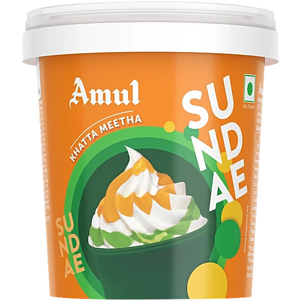 Amul IC Sundae Khatta Meetha Mango (125 Ml, 8 Units / Box)