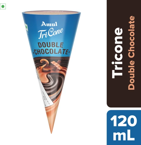 Amul IC Tricone | Double Chocolate (120ml, 20 Units / Box)