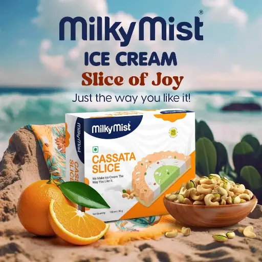[ICCASL001] Milky Mist Cassata Slice Orange F&N And Pista ( 150Ml, 8 Units / Box)