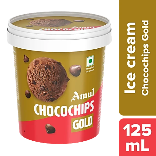 [ICCUGCC159] Amul IC Jumbo Choco Chip Gold (125ml, 8 Units /Box)