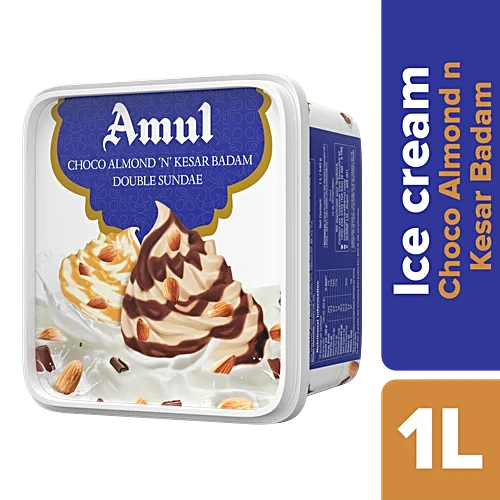 [ICSUCKB42]  Amul IC Sundae | Choco Almond 'N' Kesar Badam 1L