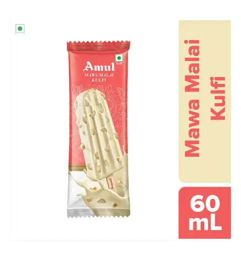 [ICSTKOM62]  Amul IC Stk Kulfi | Mawa Malai ( 60ml, 20 Units / Box) 