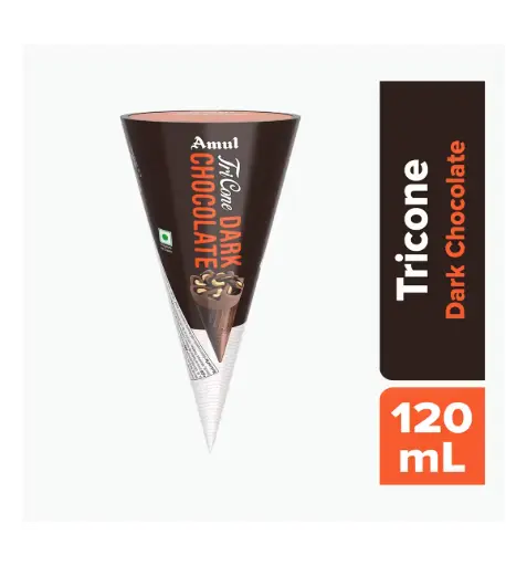 [ICTRDCH43]  Amul IC Tricone | Dark Chocolate  (120ml, 20 Units / Box)