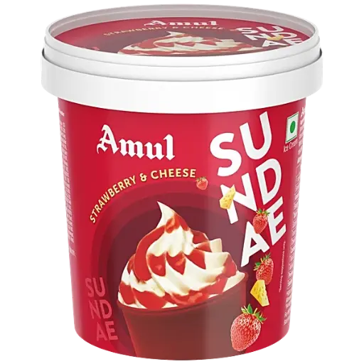 [ICSUCNS27]  Amul Sundae Strawberry & Cheese (125ml, 8 Units)